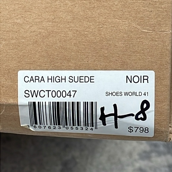 NIB Zadig & Voltaire Cara High Suede Studded Western Cowboy Boots Black Sz 41 - Picture 4 of 16